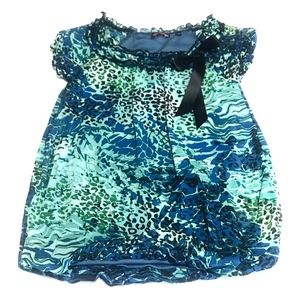 Girls Tempted Bubble Top Blouse Size M 10 /12 Blue